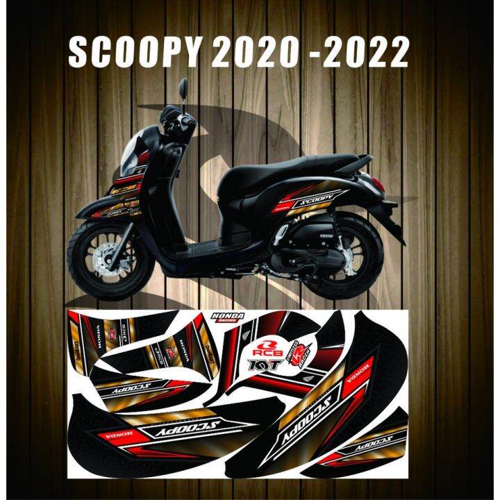 Set Motif Decal Striping Stiker Motor Scoopy Sticker Lis Decal Motor All New Scoopy