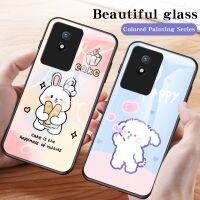 เคสสำหรับ2023 Vivo Y02T Y02A Y02 4G เคสโทรศัพท์กระจกเทมเปอร์แฟชั่นปกกรอบ TPU แบบนุ่มสำหรับ VivoY02 Y 02 T เคสหลังแข็งกันแรงกระแทก