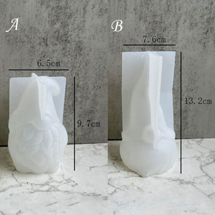 yurongfx-แม่พิมพ์เรซินแม่พิมพ์ซิลิโคนของโนมส์เคราแม่พิมพ์เทียนไขคริสต์มาสซานตาคลอสคริสต์มาส1ชิ้น