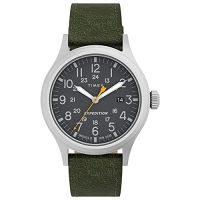 Timex Mens Expedition Scout 40mm Quartz Leather Strap, Green, 20 Casual Watch (Model: TW4B229009J)