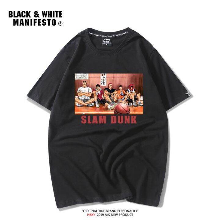 ข้อเสนอพิเศษ-tshirt-เสื้อยืดผู้-เสื้อยืดแขนสั้น-ทรงหลวม-พิมพ์ลาย-slam-dunk-showdown-night-สําหรับคู่รัก-s-5xl-s-5xl-s-5xl