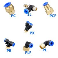 Pneumatic Quick Connector PCF PC PL SL PB 4MM-12mm Hose Tube Air Fitting 1/4" 1/8" 3/8" 1/2"BSPT Male Thread Pipe Coupler Hand Tool Parts Accessories