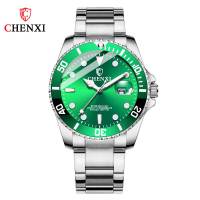 CHENXI Quartz Watches Men Stainless Steel Waterproof Business Watch Green Water Ghost