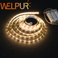 3AA แบตเตอรี่ไฟ Led Strip SMD2835 50เซนติเมตร1เมตร2เมตร3เมตร4เมตร5เมตรแสงที่มีความยืดหยุ่นริบบิ้นเทปสีขาวอบอุ่นสีขาวแถบแสงไฟ *