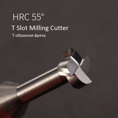 HRC55 คาร์ไบด์ T Slot Milling Cutter CNC เครื่องมือ 4 6 8 10 12mm Shank T ประเภท Grooving Endmill โลหะผสมทังสเตนเหล็ก Router Bit