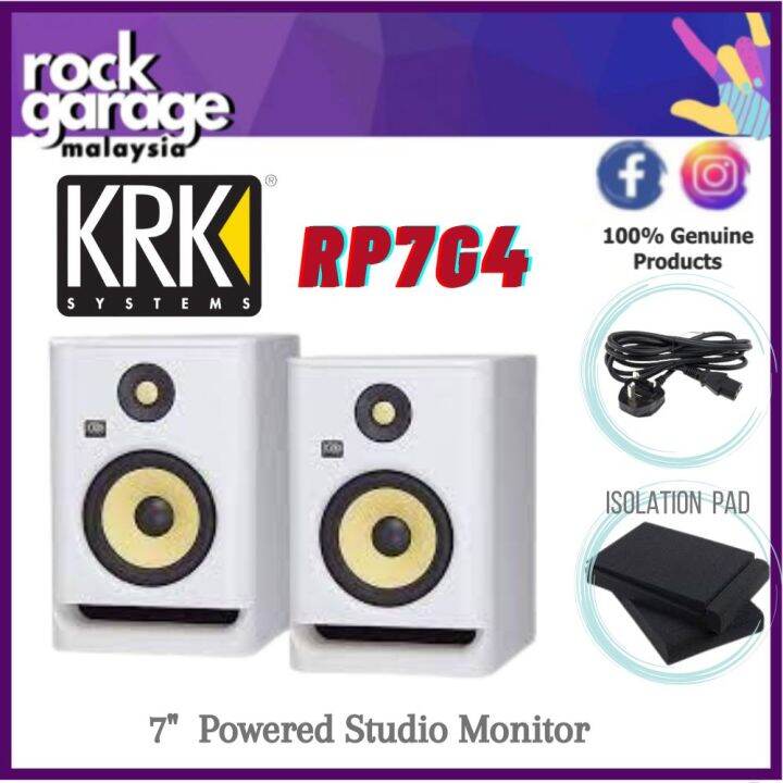 KRK RP7G4 Rokit Powered 7 Generation 4 Active Studio Monitor - White ...