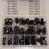 【CC】♣۞  130PCS Band Type Silicone Hose Pipe Clamp Low Pressure Air Clip  Fasteners Assortment black