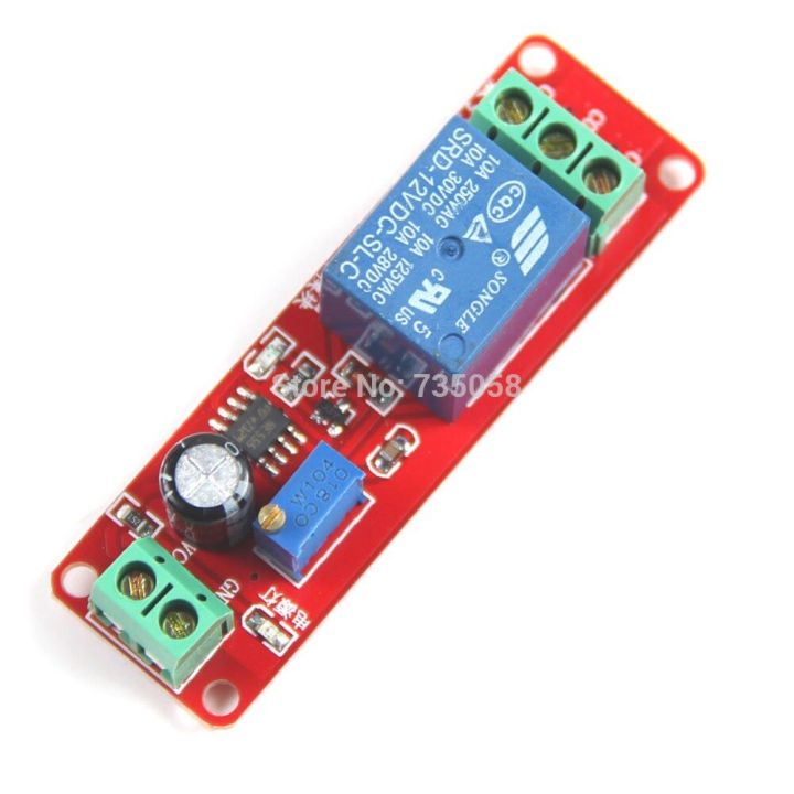 【❖New Hot❖】 EUOUO SHOP 1Pc สีแดง Dc12v ดึง Delay Timer Switch รีเลย์ปรับได้0 To10วินาที T1098 P50