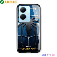 UCUC เคสสำหรับ Vivo Y78 5G Y78บวก Vivoy785g Vivoy78 + เคสมือถือสำหรับเด็กผู้ชายเคสโลโก้แมงมุมสไปเดอร์แมนสไปเดอร์ผู้ชายกันกระแทกขอบนิ่มกรอบหลังกระจกนิรภัย