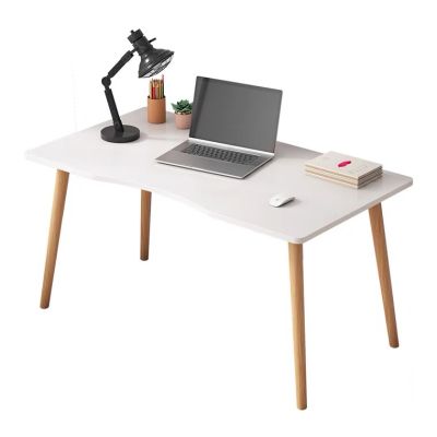 โต๊ะทำงานไม้ ขาไม้ ขอบมน โต๊ะเขียนหนังสือ โต๊ะไม้มินิมอล