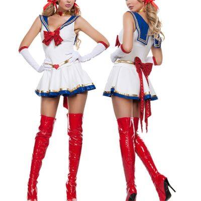 ✴ Sexy Lady White Moon Mars Sailor Moon Mercury Cartoon Costume Cosplay Movie Girl Dress Halloween