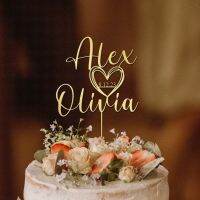 【CW】✸✿  Personalized Wedding with date Custom Script Toppers for Rustic Decoration