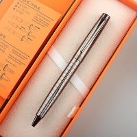 High quality 0.7mm Metal Luxury grey plaid Ballpoint Pens for Writing School Office Business Supplies