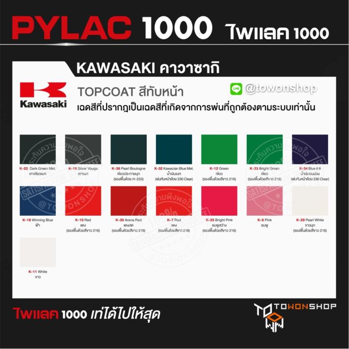 pylac-สีสเปรย์-ไพแลค-nippon-paint-1000-k-32-kawacian-blue-met-น้ำเงินเมท-พ่นทับหน้าด้วย-230-clear-พ่นมอเตอร์ไซค์-kawasaki-คาวาซากิ-เฉดสีครบ-จากญี่ปุ่น