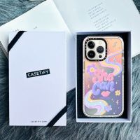 Original Huyen Dinh CASETiFY She Can Laser ของแท้ เคสโทรศัพท์มือถืออะคริลิคแข็ง ไล่โทนสี โฮโลแกรม สําหรับ For  X XS XR 11 12 13 Pro Max