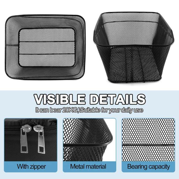Rear Bike Basket Capacity Rear Bicycle Cargo Rack Mount Metal Wire Bike