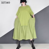 XITAO Dress Irregualr Patchwork Loose Dress