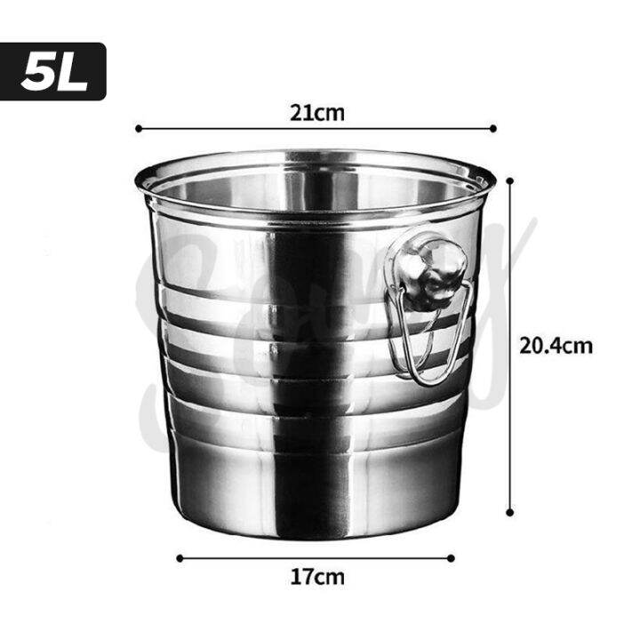 ถังแช่ไวน์-ถังน้ำแข็ง-ice-bucket-ถังสแตนเลส-มีหูจับ2ข้าง-ถังใส่น้ำแข็ง-ถังสแตนเลสคุณภาพดี-ใส่เครื่องดื่มด้ามจับหัวเสือ-พร้อมส่ง