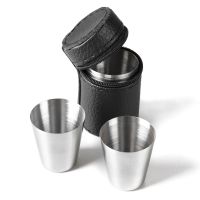 【CW】 Juego de vasos acero inoxidable para viaje al aire libre prácticos Whisky vino portátil 30ml 4/6 Uds.