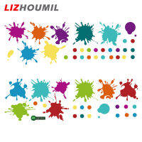 LIZHOUMIL สติ๊กเกอร์ติดผนังลายสาดสีน้ำหลากสีหมึกพิมพ์ลายศิลปะสติ๊กเกอร์ดีคอลติดผนังตกแต่งห้องเรียนเนอสเซอรี่ห้อง