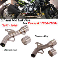 รถจักรยานยนต์ Catalyst ลบ Eliminator Enhanced ไอเสีย Escape ดัดแปลงบนท่อเชื่อมกลางสำหรับ Kawasaki Z900 Z900e 2017 - 2019