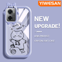 YIWESAN เคสสำหรับ Xiaomi Redmi 10 5G Redmi Note 11E 5G Redmi 11 Prime 5G เคสโทรศัพท์ลายการ์ตูนหมีกีฬาน่ารักเคสโปร่งใสกันกระแทกเลนส์กล้องถ่ายรูปปิศาจน้อยน่ารักเคสซิลิโคนนิ่มหลากสีสุดสร้างสรรค์