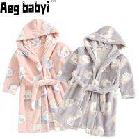 【LZ】▤  Outono Baby Boys Girls Clothes Cartoon Hooded Bathrobe Child Toddler Bathing Towel Robe Cute Winter Children Clothing Sleepwear