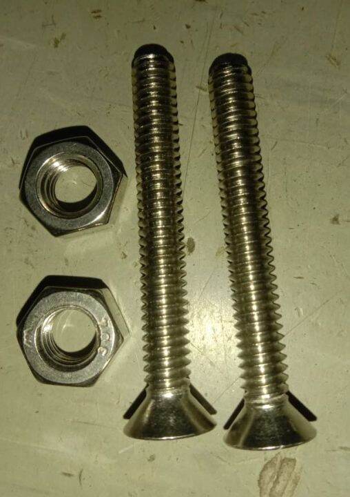 STAINLESS STOVE BOLT FLAT HEAD W/ NUT (MACHINE SCREW BOLT)10PCS 5/32,3/