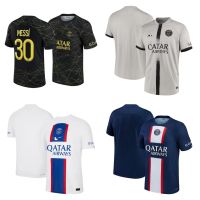 เสื้อเจอร์ซีย์สำหรับผู้ชาย, เสื้อกีฬาแขนสั้น2022 2023 PSG ทีมฟุตบอลทีม PSG ทีมฟุตบอล2022*2023 MESSI-30 Neymar -10 mparpe-7 MESSI