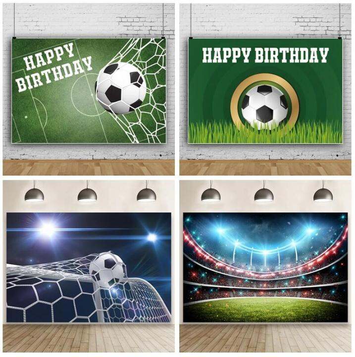 7x5ft Football Backdrop Soccer Theme Happy Birthday Party Banner