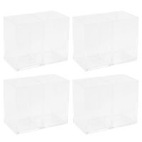 4X Clear Acrylic Makeup Brush Holder Pen Pencil Cup Holder Cosmetic Storage Case Desktop Stationery Organizer