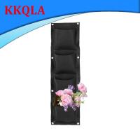 QKKQLA 4 Pockets Flowers Bags Black Wall-mounted Planting Vertical Plant Bag Vegetable Life Household Flower Pots Home