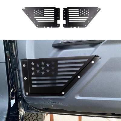 Front Door Storage Pockets for Ford Bronco 2021 2022 Accessories Side Door Organizer Box, Aluminum Alloy, US Flag