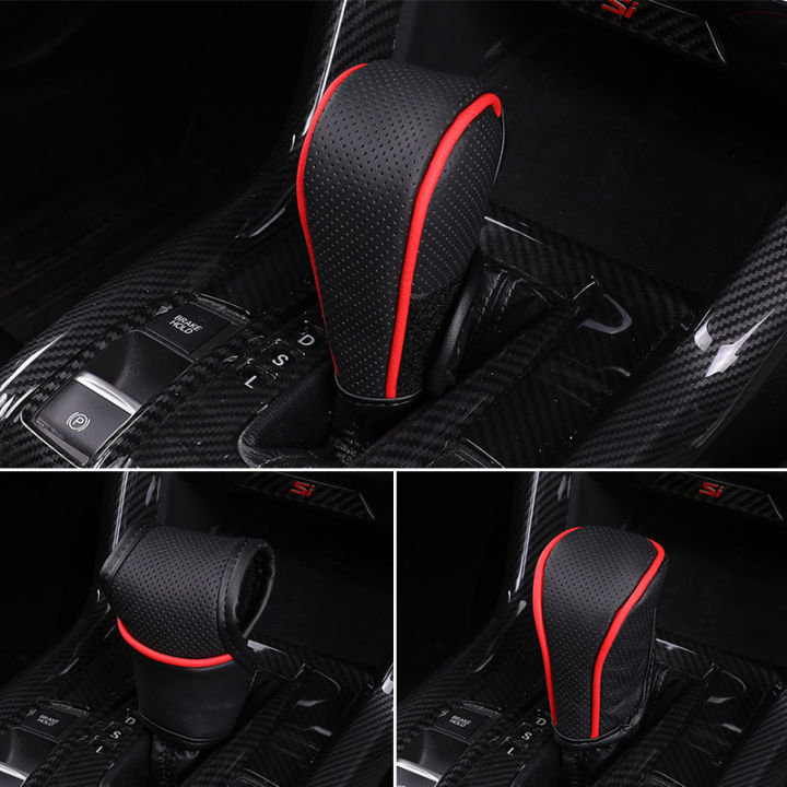 automotive-gear-shift-cover-leather-mesh-breathable-gear-shift-cover-manual-wave-automatic-wave-gear-shift-cover-h1n7