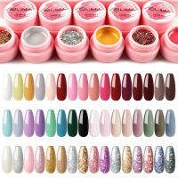 SHELLOLOH 36สีเจลยูวีขวดสีชมพู5 Mlเล็บGlitter Pureอะคริลิคเคลือบเจลป้องกันUVไพรเมอร์เคลือบรองพื้นMatt Top Coat Manicureเครื่องมือ