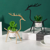 Creative Deer Shaped Flowerpot Kawaii Animal Succulent Plant Bonsai Pot Modern Home Living Room Balcony Decorations Supplies