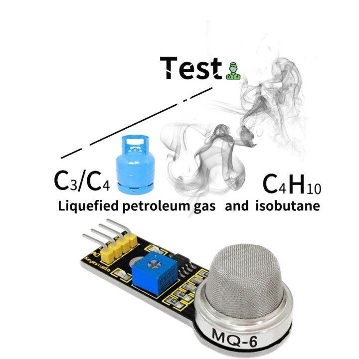 keyestudio-mq-6โพรเพนบิวเทนเหลวก๊าซโมดูลเซ็นเซอร์ธรรมชาติสำหรับ-a-rduino