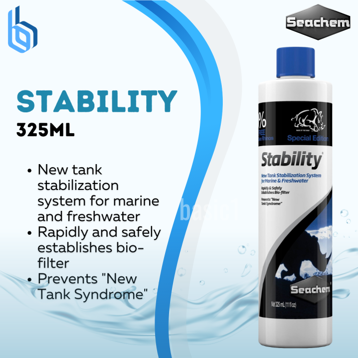 Seachem Stability 325ml ( New tank stabilization system for marine and ...