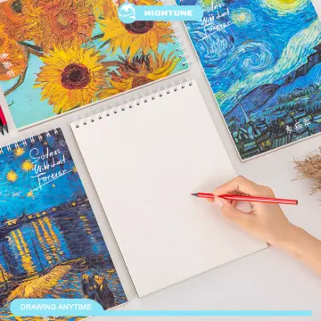 A4 Van Gogh Spiral Sketchbook Big Thick Drawing Notebook College Sketch Pad  Art School Supplies
