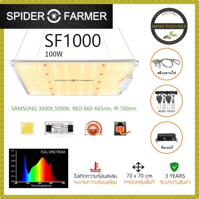 [ส่งฟรี]SF1000 Spider Farmer ไฟปลูกต้นไม้ LED Grow Light FULL SPECTRUM