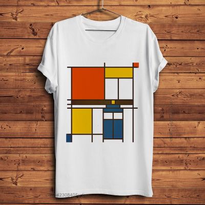 เสื้อยืดศิลปินศิลปิน Piet Mondrian Neoplitism ฤดูร้อนผู้ชาย