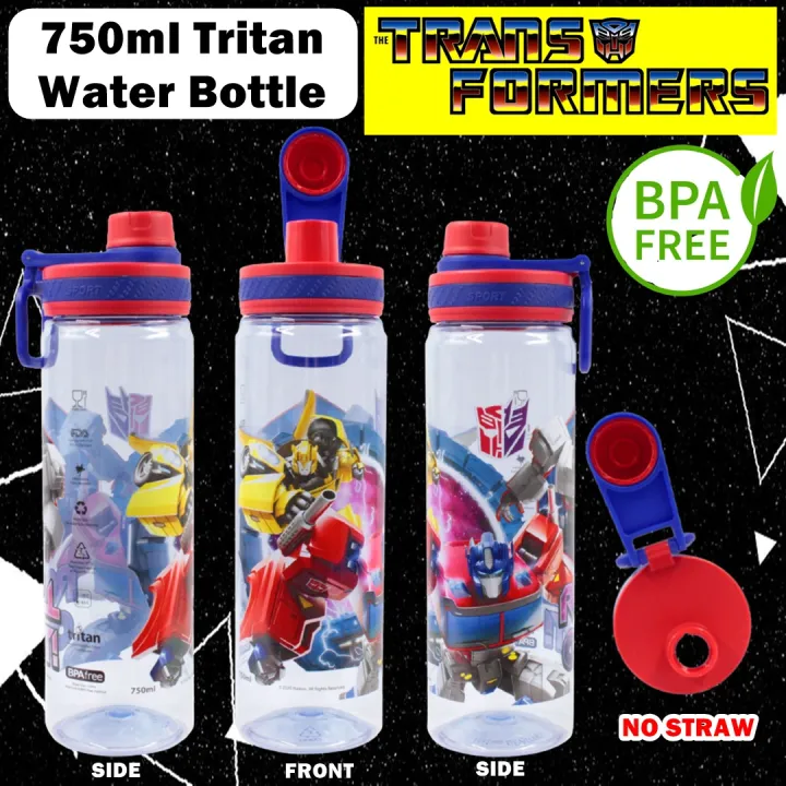 TRANSFORMERS 750ml Tritan Water Bottle No Straw Bumbblebee Optimus