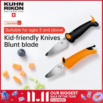 Kinderkitchen Dog Knife Set - Black & Orange - 2 Piece Set