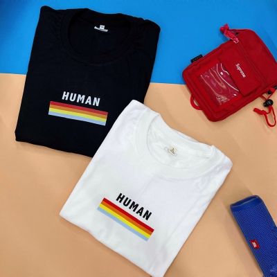 เสื้อยืดผ้าฝ้ายพิมพ์ลายขายดี Human  (ผ้าคอตตอน สกรีนชัด สีสด ติดทน)S-5XL