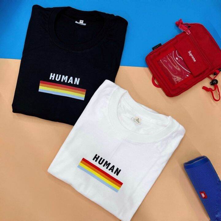 เสื้อยืดผ้าฝ้ายพิมพ์ลายขายดี-human-ผ้าคอตตอน-สกรีนชัด-สีสด-ติดทน-s-5xl