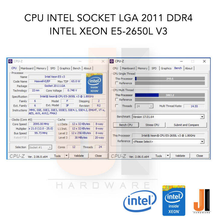 cpu-intel-xeon-e5-2650l-v3-12-core-24-thread-1-8-2-5-ghz-30-mb-l3-cache-65-watts-tdp-no-fan-socket-lga-2011-ddr4-สินค้ามือสองสภาพดีมีการรับประกัน