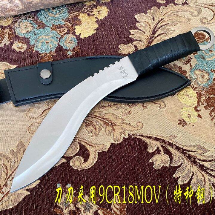 Survival in the wild dogleg army blade large outdoor knife Nepal long large knife long
