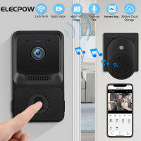 Elecpow ไร้สายขนาดเล็ก WiFi ชุดกริ่งประตูประตูสมาร์ทโฮมกล้องวิดีโอกริ่งประตูพร้อมที่เก็บข้อมูลบนคลาวด์การมองเห็นได้ในเวลากลางคืนกล้องรักษาความปลอดภัยสำหรับบ้าน