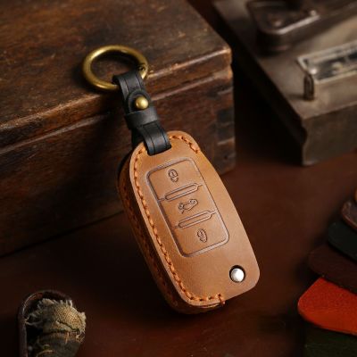 Luxury Leather Key Case Cover Pouch Car Accessories for Changan CS15 CS35 CS55 Keychain Holder Auto Keyring Shell Fob Protector