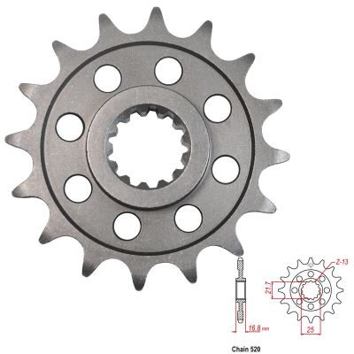 {:“--” เฟืองหน้ามอเตอร์ไซค์520สำหรับ Honda NC700 D Integra 12-13 NC700X NC700XA 12-15 NC700S NC700SA 12-13 NC700JD 15-16